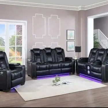 Power Recliner Set Gel Leather Material