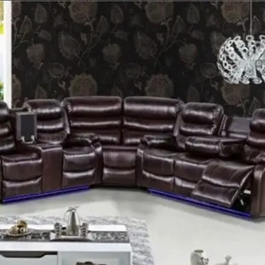 Brown Led Light Motion Recliner