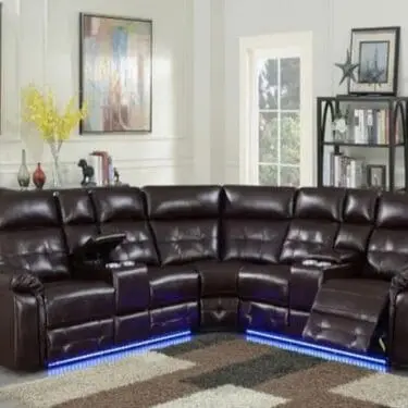 Brown Power Recliner Sectional
