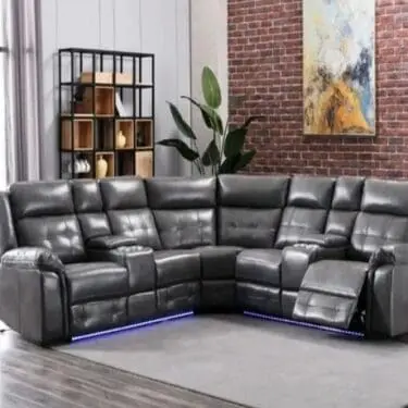 Gray Power Recliner Sectional