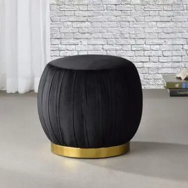 Zinnia Black Ottoman