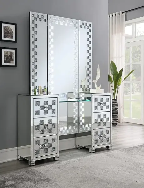 Mirrored Vanity Desk