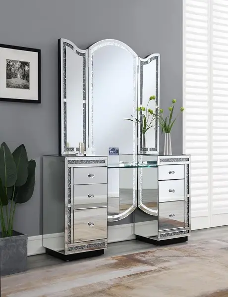 Mirrored Vanity Desk