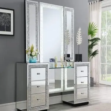 Mirrored Vanity Desk