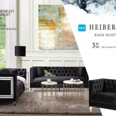 Heibero Black Sofa Set
