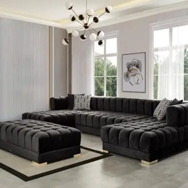 Ariana Black Velvet Sectional