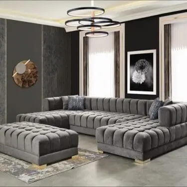 Ariana Gray Velvet Sectional