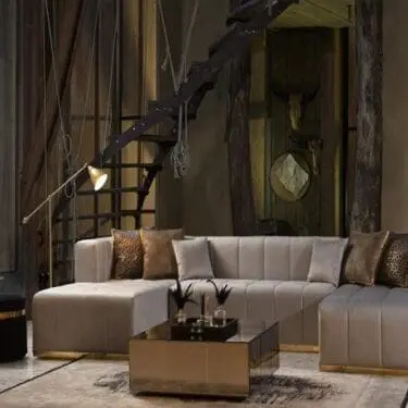 Elisha Velvet Gray Sectional