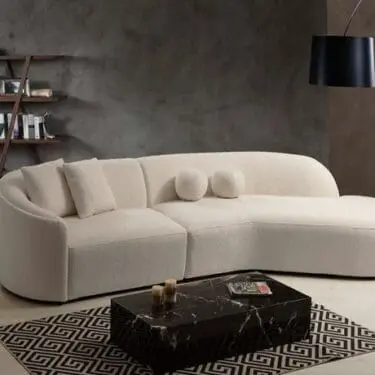 Cloe Ivory Curved Sectional