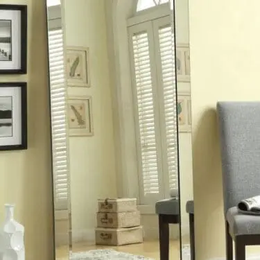 Rectangular Floor Mirror Silver