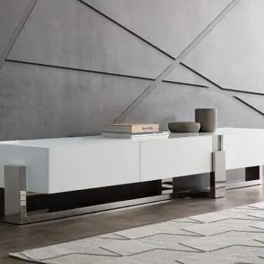 Blake White Glossy TV Stand