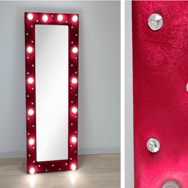 Hollywood Red Floor Mirror