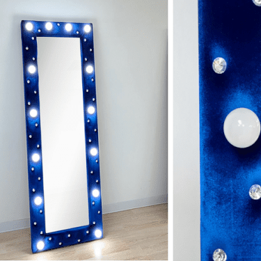 Hollywood Blue Floor Mirror