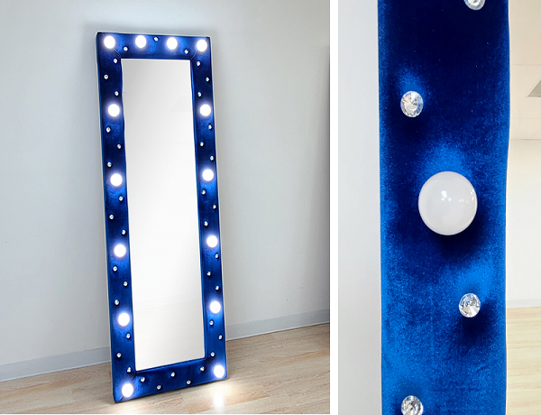 Hollywood Blue Floor Mirror