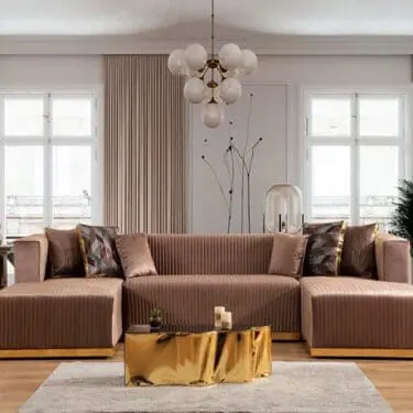 Juliana Mocha Velvet Sectional