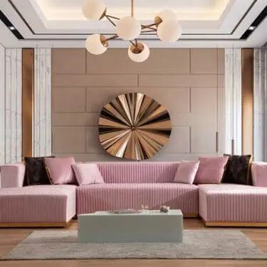 Juliana Pink Velvet Sectional