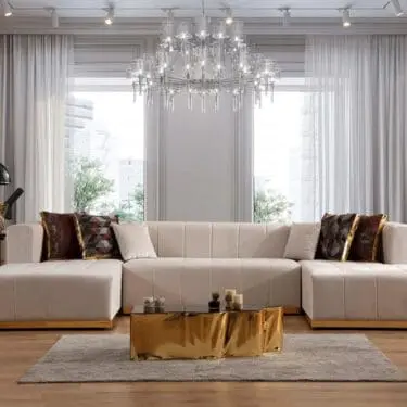 Elisha Ivory Velvet Sectional