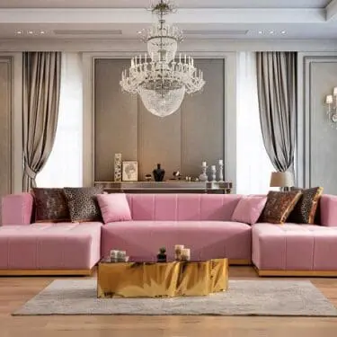 Elisha Pink Velvet Sectional