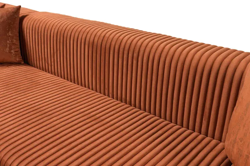 Juliana Orange Velvet 4-Piece Sectional - Image 8