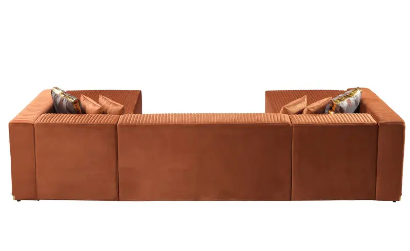 Juliana Orange Velvet 4-Piece Sectional - Image 10