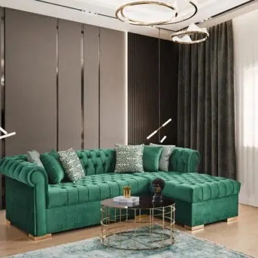 Audrey Green Velvet Sectional