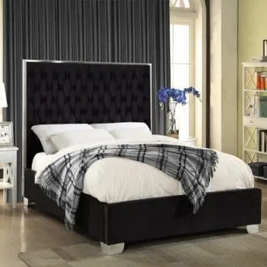 Liena Black Velvet Bed