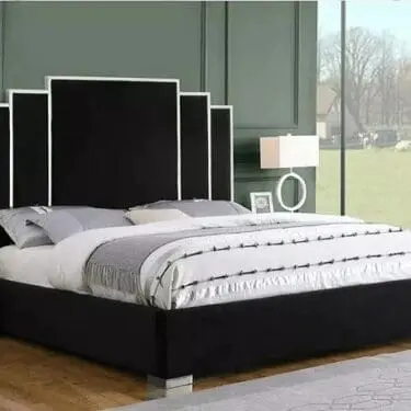 Mali Black Velvet Bed