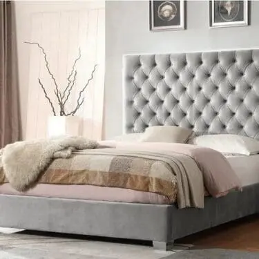 Liena Gray Velvet Bed