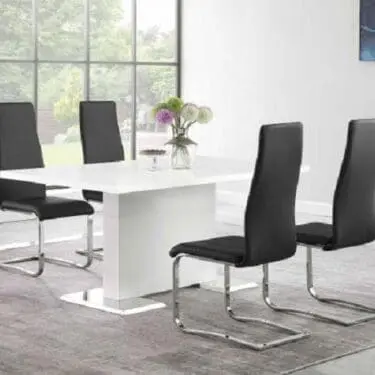 Anges 5PC Dining Set Glossy White