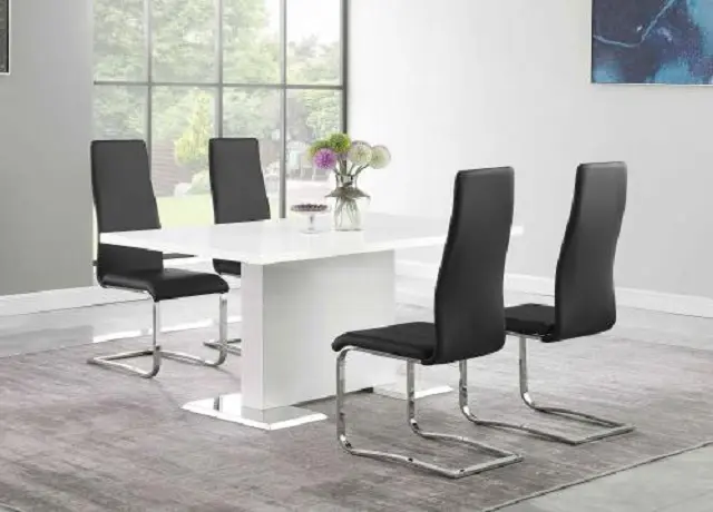 Anges 5PC Dining Set Glossy White