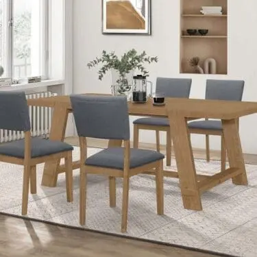 Sharon Rectangular Trestle Base Dining Table Set