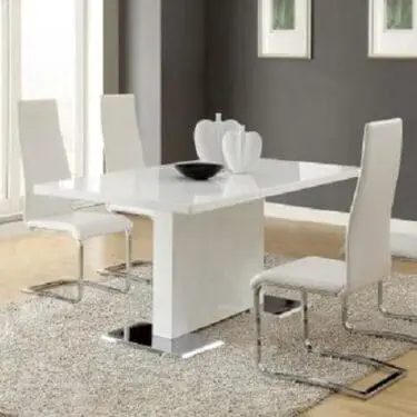 Anges 5PC Dining Set Glossy White