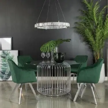 Veena Dining Set Base Chrome