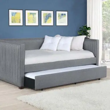 Brodie Upholstered Twin Daybed With Trundle Grey