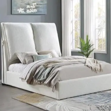 Gwendoline Bed w/Pillow Headboard White