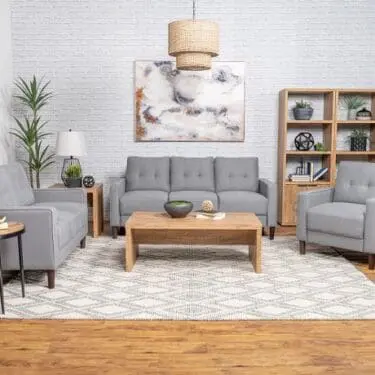 Bowen Tufted Sofa Set Grey