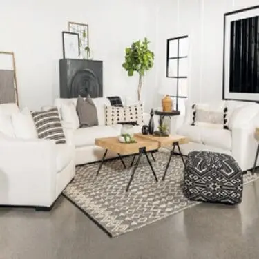 Ashlyn Upholstered Sofa Set White