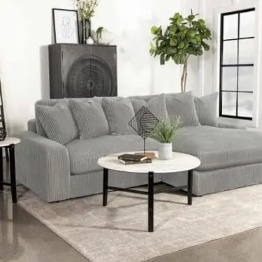 Blaine Upholstered Reversible Sectional Sofa Fog
