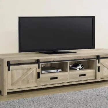 Madra Rectangular TV Console With 2 Sliding Doors