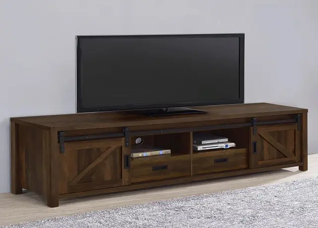 Madra Rectangular TV Console With 2 Sliding Doors