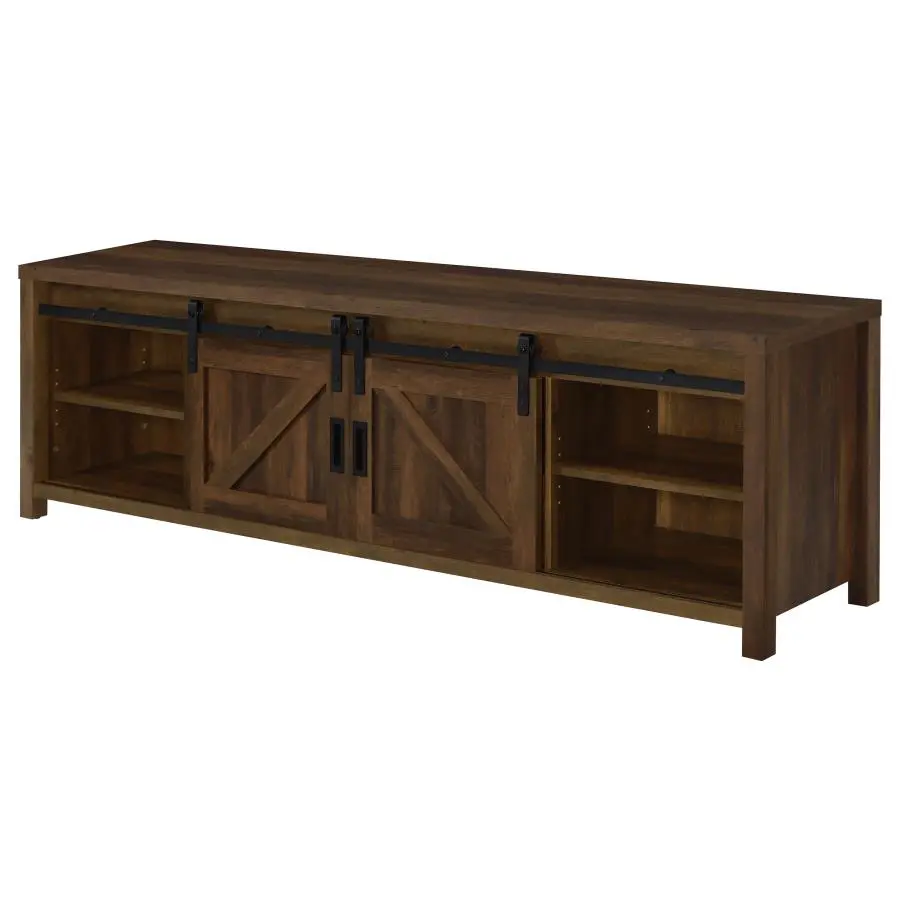 Madra Rectangular TV Console With 2 Sliding Doors - Image 3