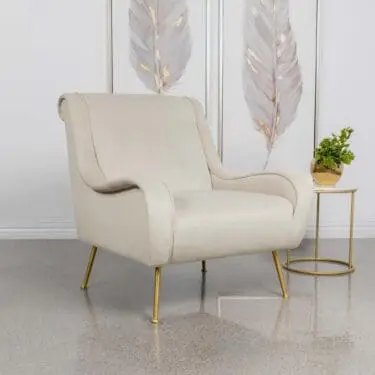 Ricci Accent Chair Stone & Gold
