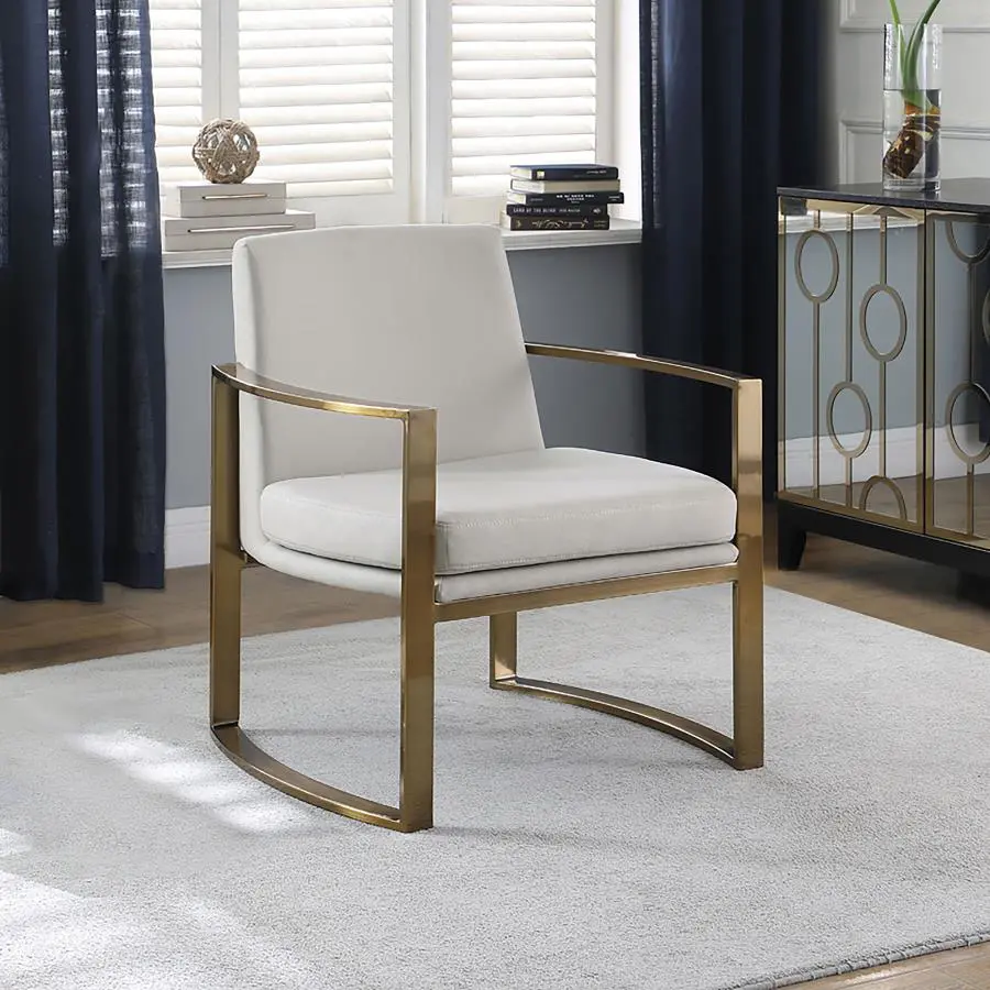 Cory Accent Chair Cream & Bronze