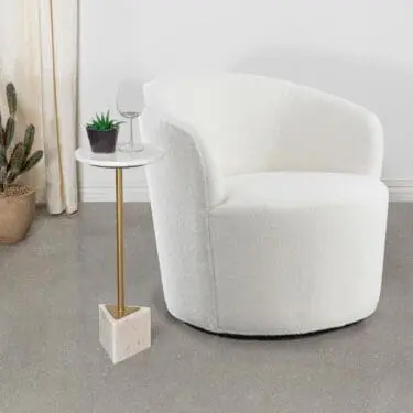 Joyce Swivel Accent Chair White