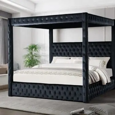 Harlem Black Velvet Bed