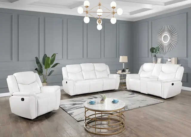 Eric Motion White Sofa Set