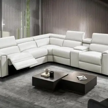 Cora White Reclining L Sectional