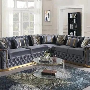 Nova Grey & Gold Sectional