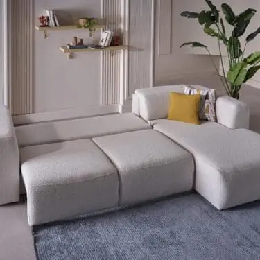 Picasso White Convertible Sectional