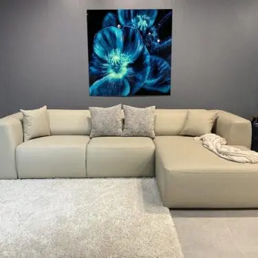 Picasso Cream PU Convertible Sectional